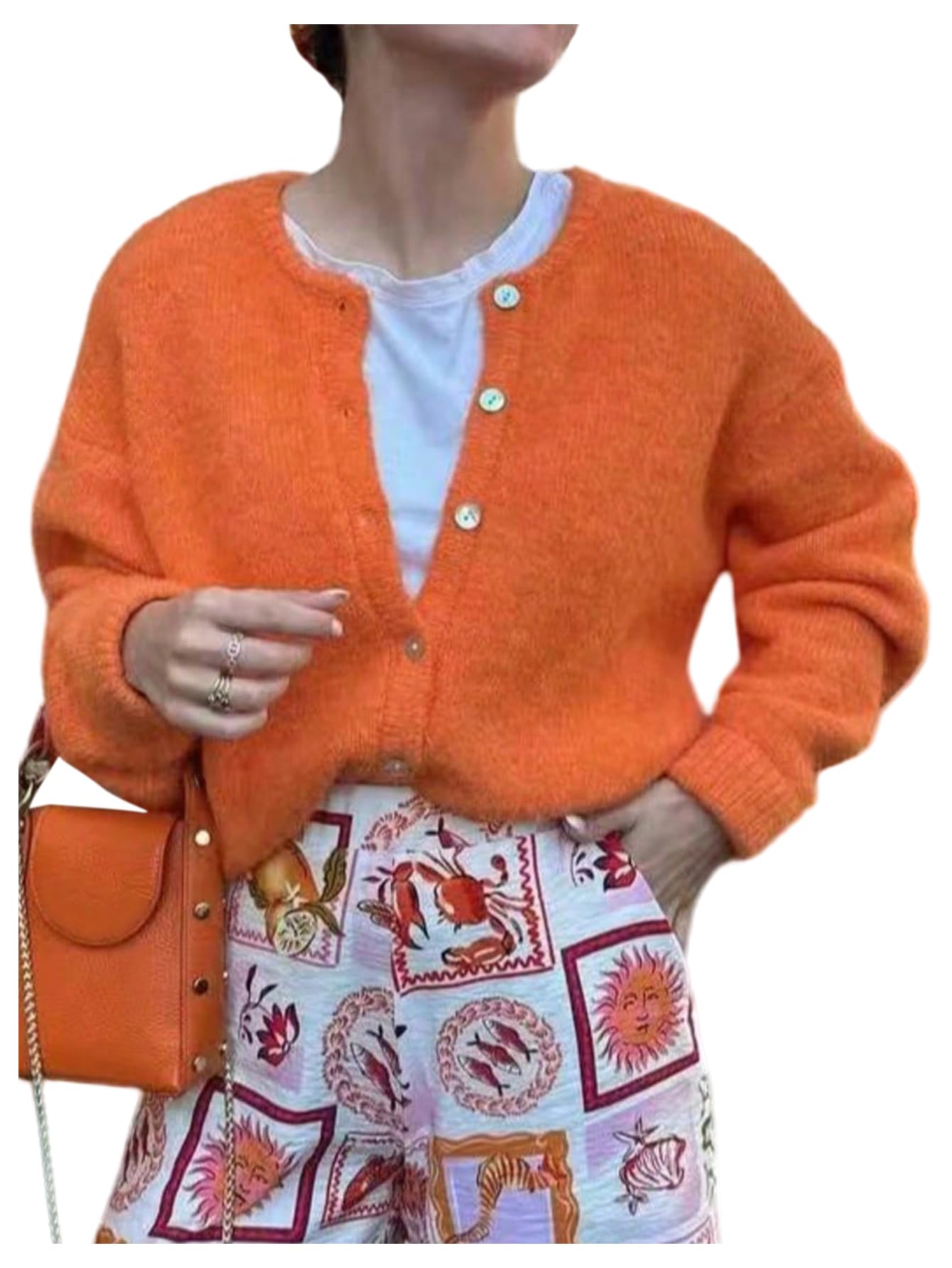 Verdusa Womens Winter Clothing Fuzzy Button Down Cardigans Long Sleeve Knitted Sweaters