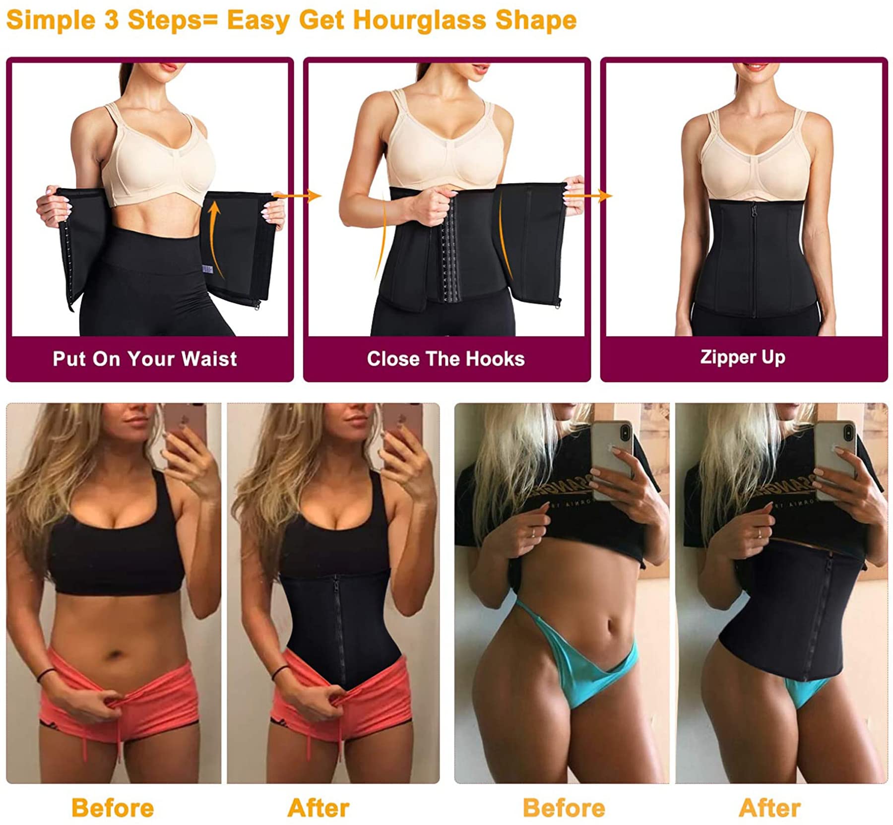 KUMAYES Gaine Amincissante Ventre Plat Femme Corset Minceur Serre Taille Body Sculptant Femme Gainant Ceinture Amincissante