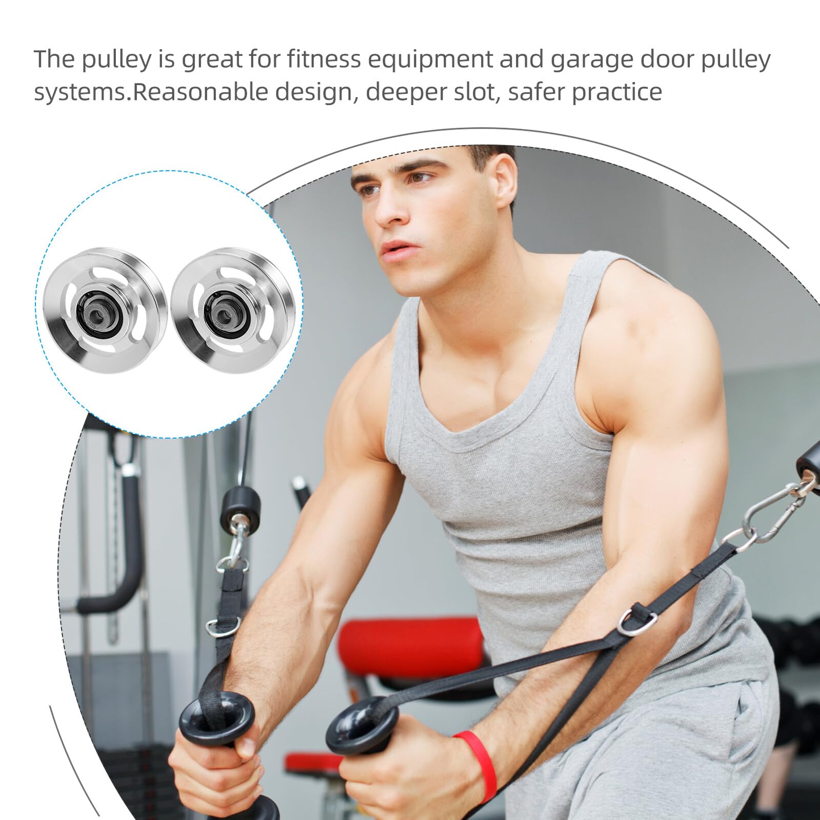 2 Pezzi Pulegge in Alluminio per Fitness Ruote Puleggia Resistenti all Usura per Cavo Palestra Accessori Sostituibili per Attrezzature Palestra Superficie Liscia e Durevole per