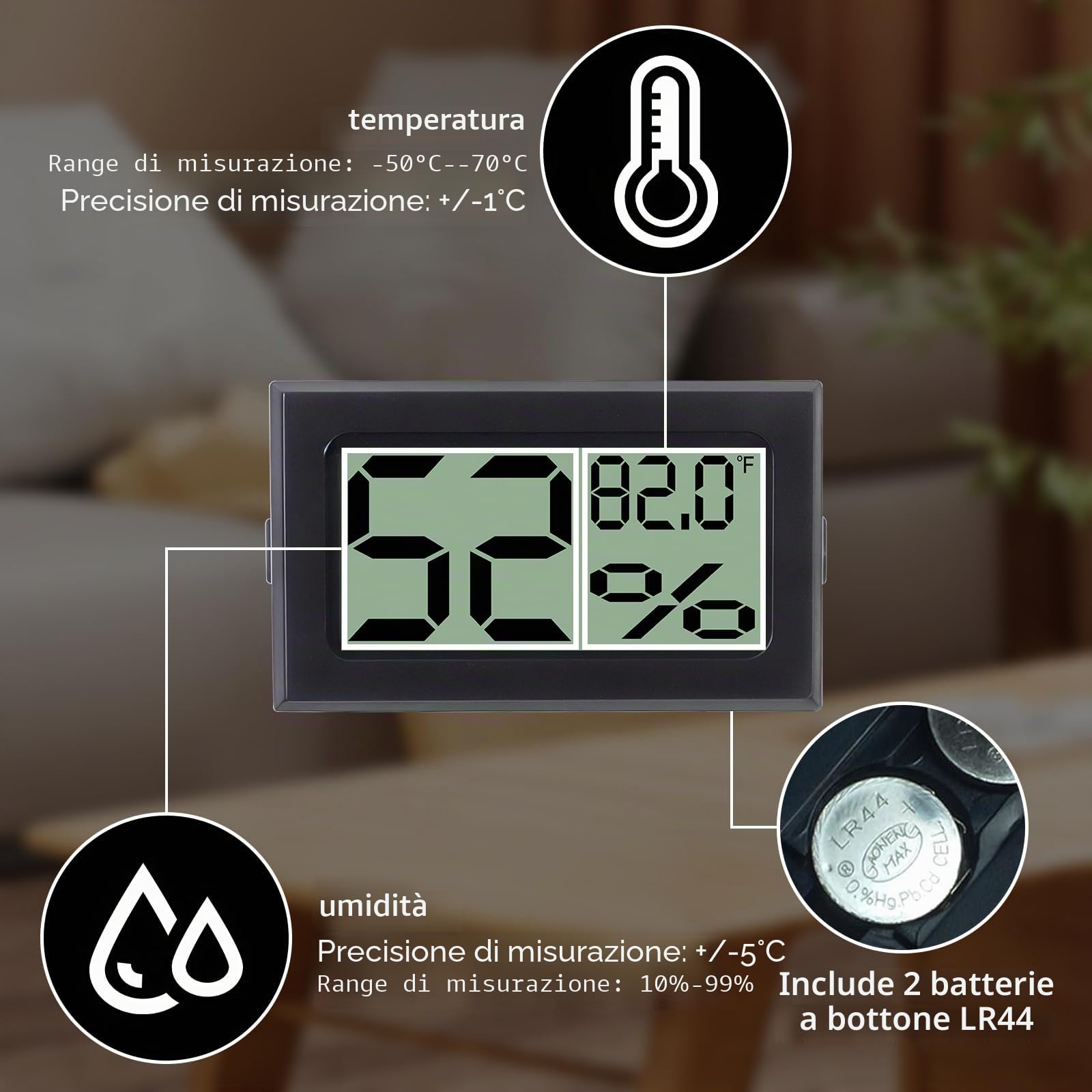 Serbatoio per terrario rettile, per terrario, grande, in acrilico trasparente per rettili e insetti, con temperatura igrometro, ragni terarium, scatola per la coltivazione dei rettili