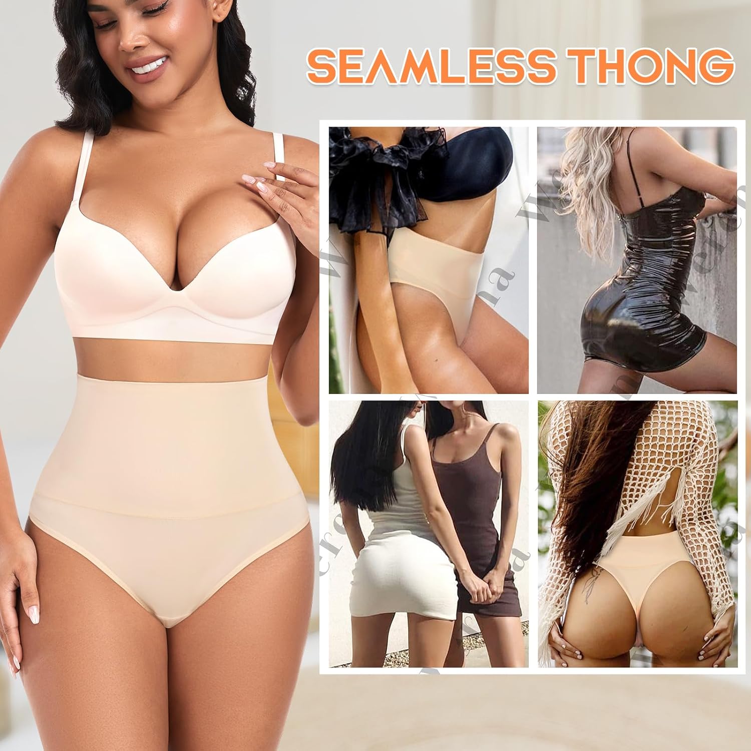Werena Tummy Control Thong Shapewear for Women High Waist Shaping Underwear Seamless Body Shaper Panties Girdle - Image 7