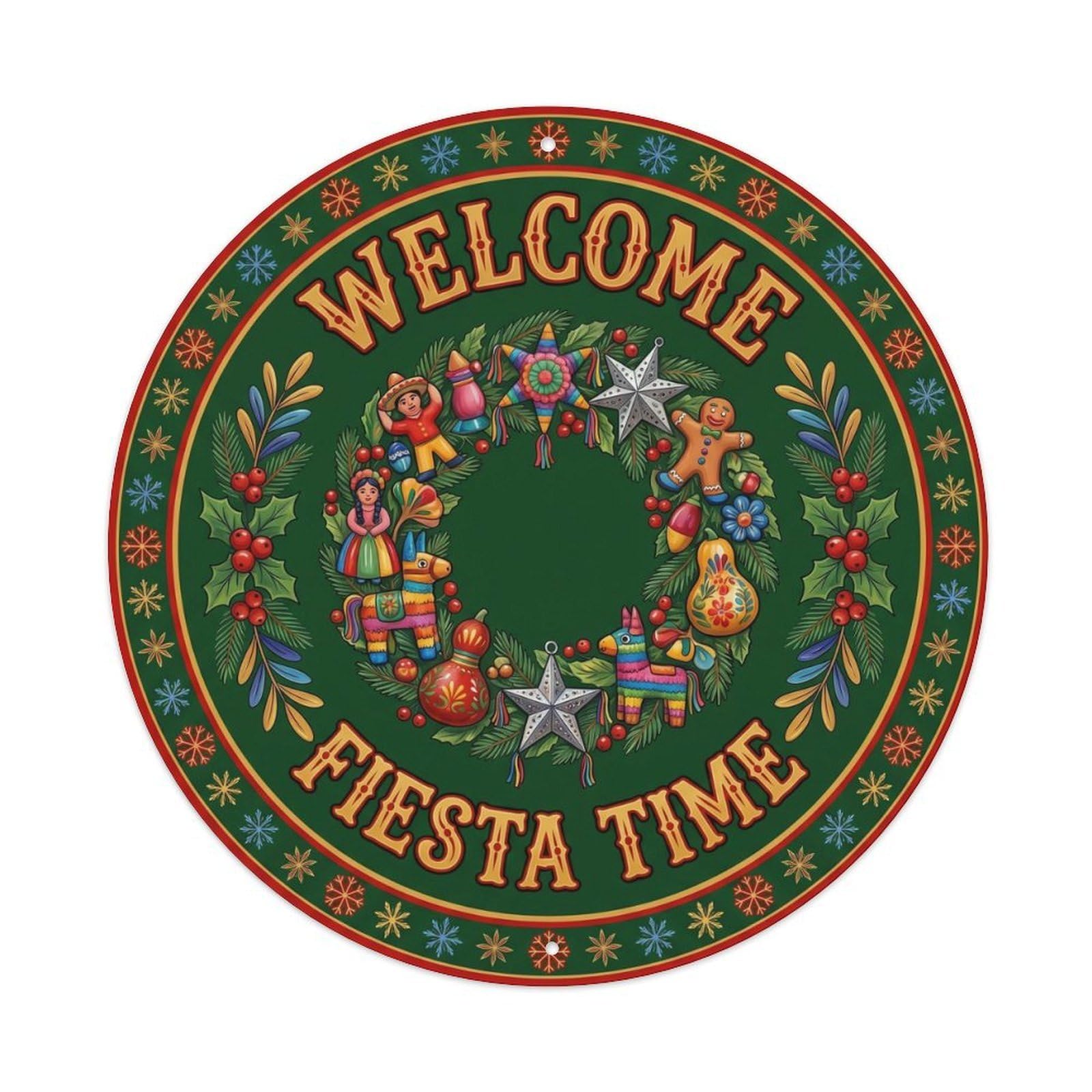 Vintage Welcome Holiday Decoration Metal Tin Sign Plaque
