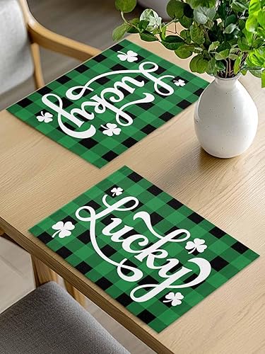 Vista 15 de Juego de 6 manteles individuales rojos para el día de San Valentín, diseño de corazón de San Valentín, resistentes al calor, lavables, manteles