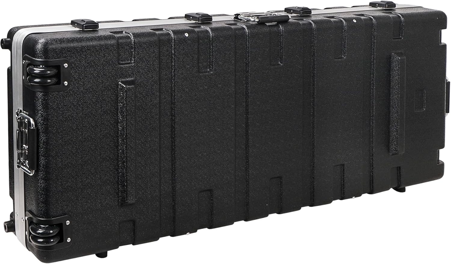 Sound Town Lightweight 61-Note Keyboard Case, ATA Flight Case with TSA Approved Locking Latches, Customizable Interior, Recessed Wheels (STKBC-61)