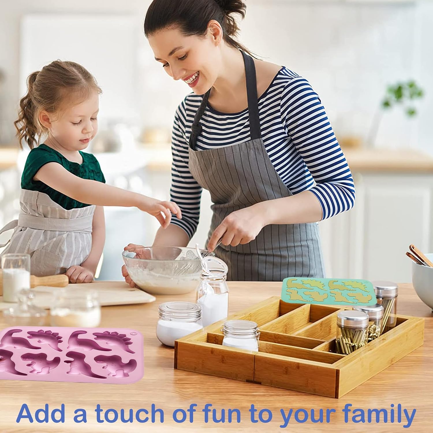 3Pcs Silicone Dinosaur Molds - Animal Silicone Muffin Tins - Chicken Nugget, Popsicle & Chocolate Candy Maker -Non-Stick, Suitable for Snacks, Parties, and Creative Cooking Dinosaur Molds（3 Colors）