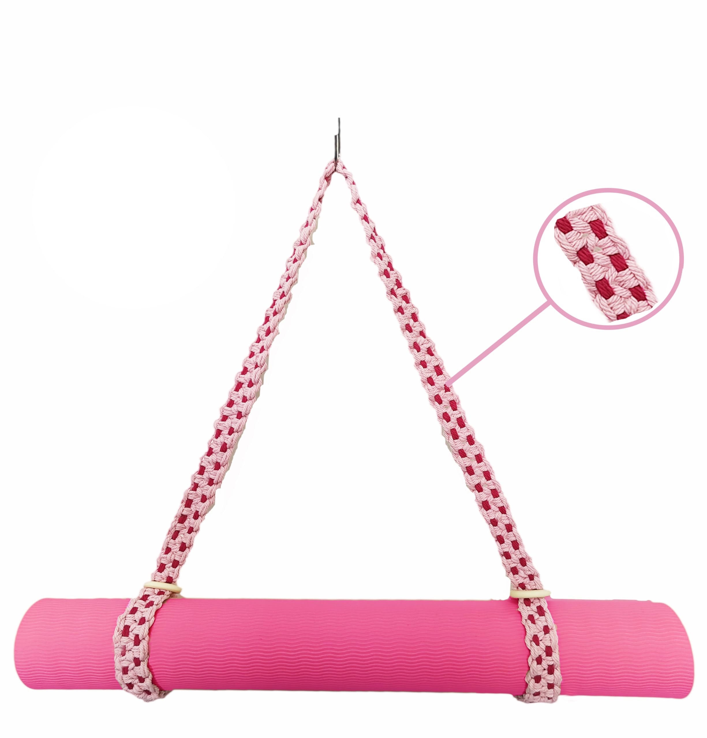 kiido Correa de transporte para esterilla de yoga de macramé [alfombrilla no incluida], correa multiusos tejida a mano para tu esterilla de yoga, esterilla de ejercicio