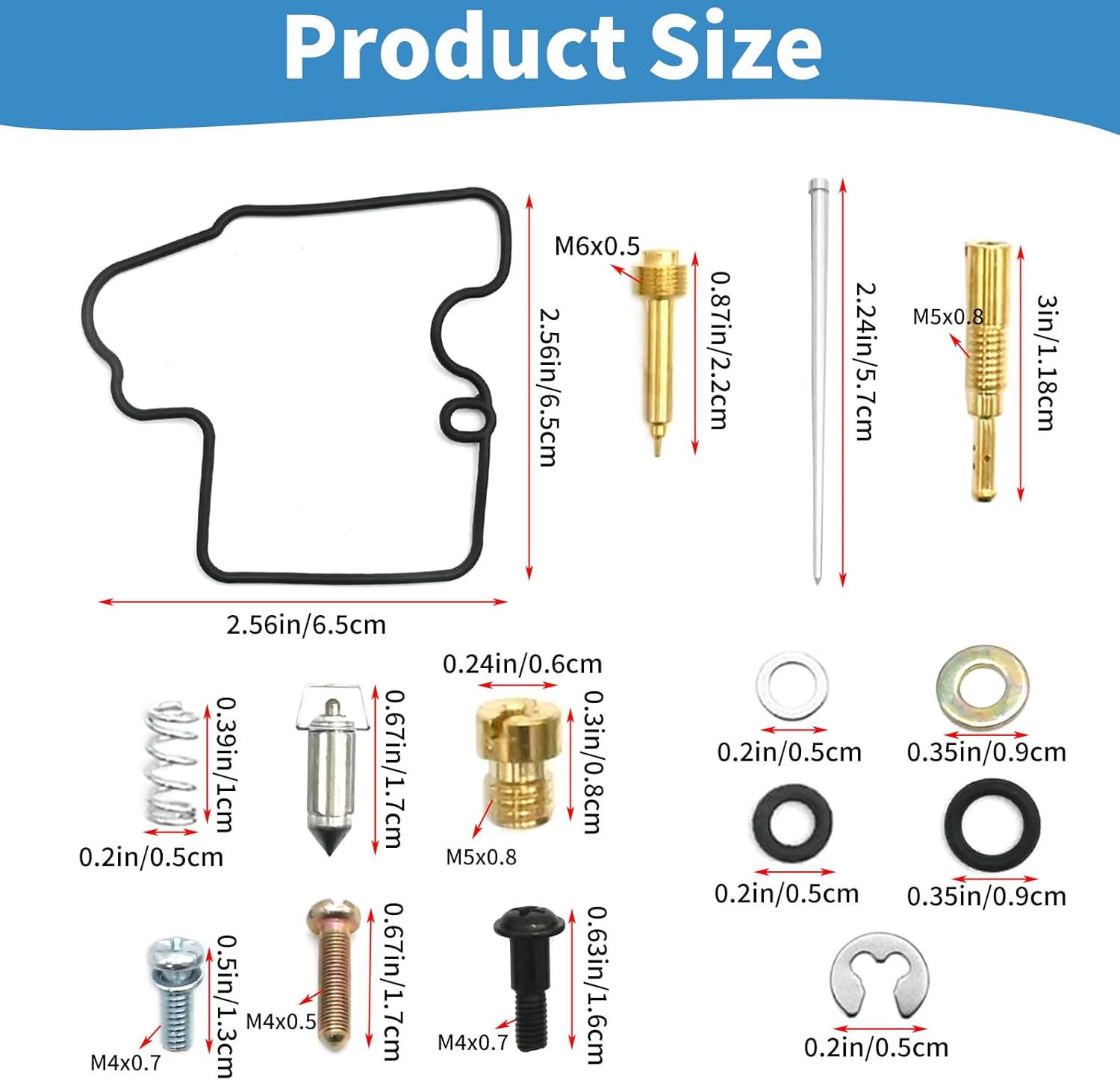Anxingo 4 Pack Motorcycle Carburetor Repair Rebuild Kit, Replacement for Yamaha YZF R6 600 1999 2000 2001 2002