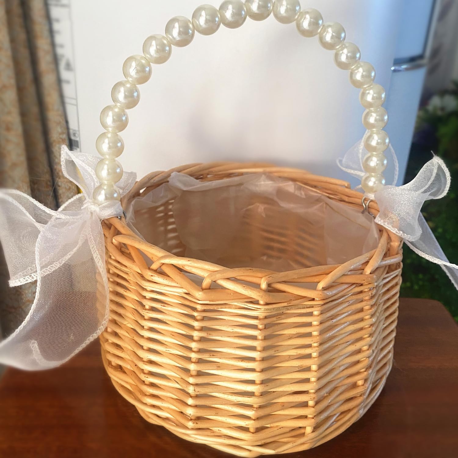 2 Pièces Corbeilles En Osier Avec Anse, Panier Mariage, Panier Avec Anse, Panier Osier, Petit Panier Osier Mariage, Panier En Osier Avec Anse, Pour Mariage, Décoration, Fruits