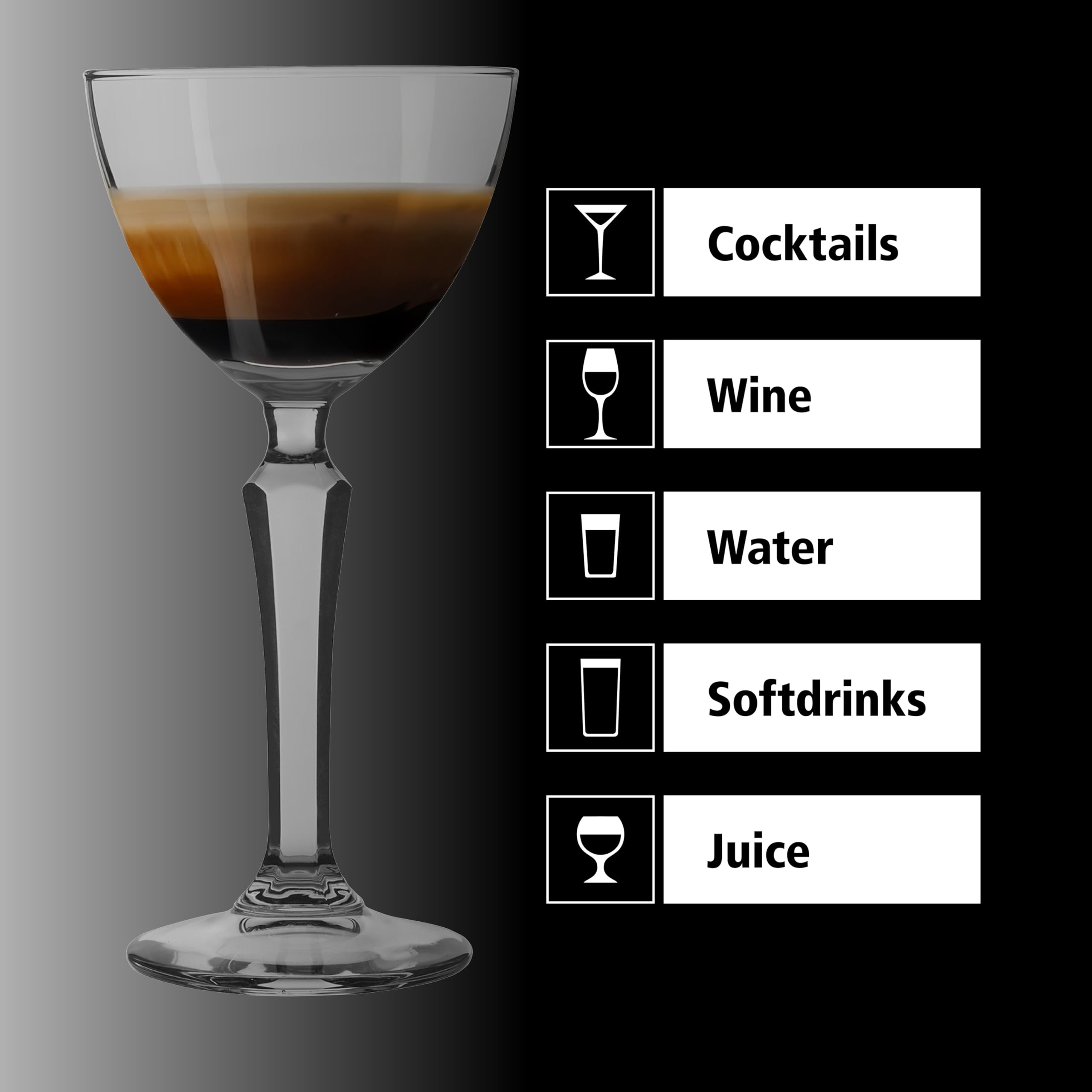 LIBBEY 70290 Bicchiere, Nick and Nora "SPEAKEASY", 141 ml, set da 12