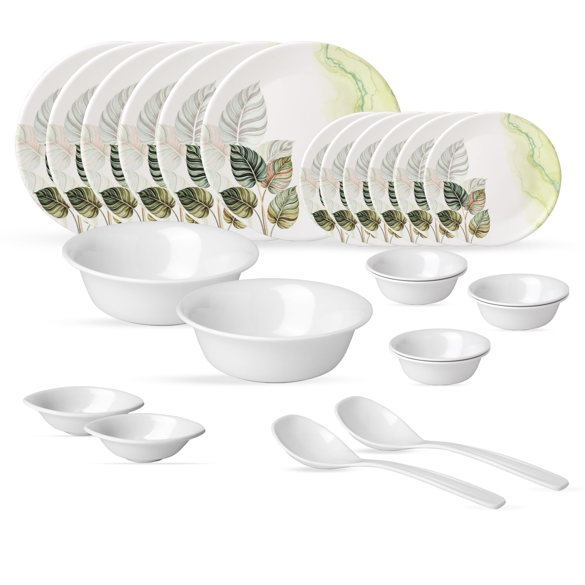 Golden Fish 24-Piece Melamine Dinner Set - Durable & Stylish -10