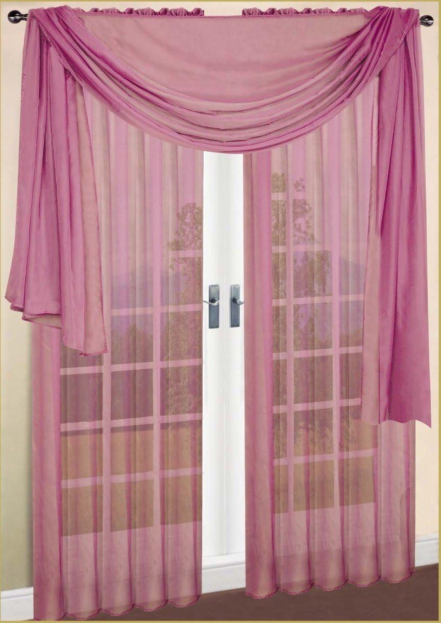 Scarf Sheer Voile 60"x216" Solid Plum By Royal Luxury Linen