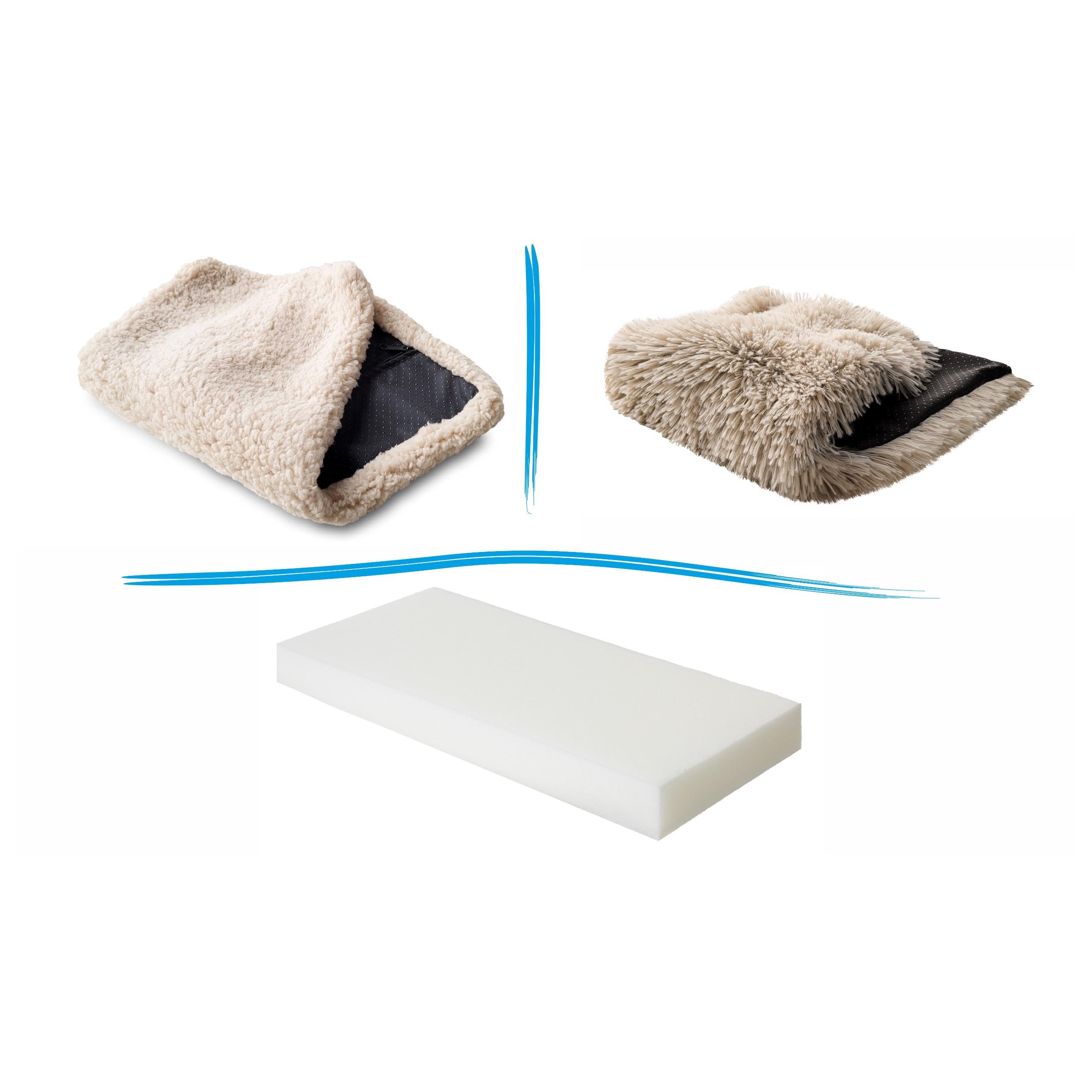 Katzen Fensterliege Fensterbank rutschfest - Katzenbett Fensterbank - Weich & Kuschelig - Fensterliege für Katzen Selbstheizende Katzendecke - Waschbarer Bezug - 60x20 cm - Beige Fell
