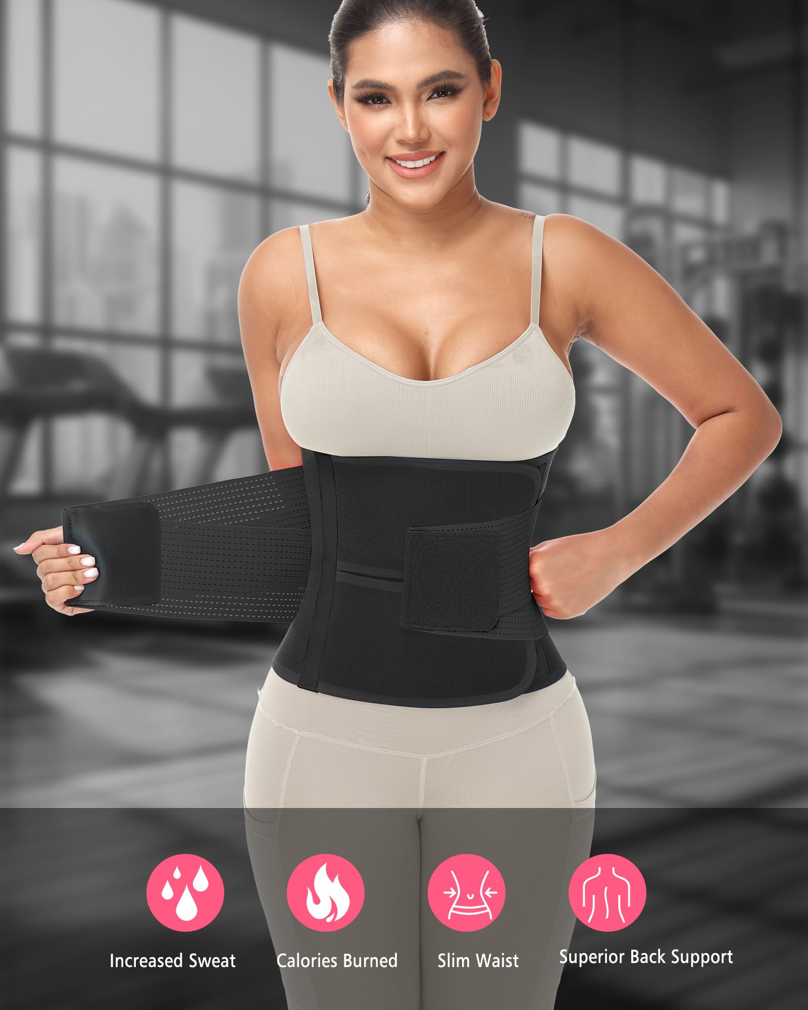 Ceinture d'entraînement pour femme et homme Ceinture abdominale Contrôle du ventre Ceinture d'entraînement Ceinture de sudation Sport Sauna Suit