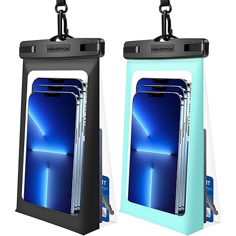 Floating Waterproof Phone Pouch : 2 Pack Universal Floatable Water Proof Dry...