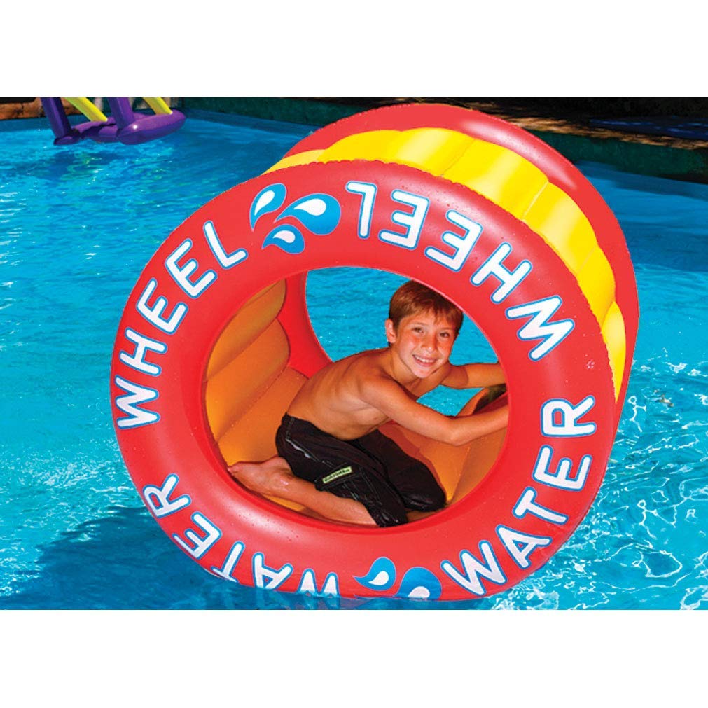 Swimline Water Wheel Pool Float, Red/Yellow
