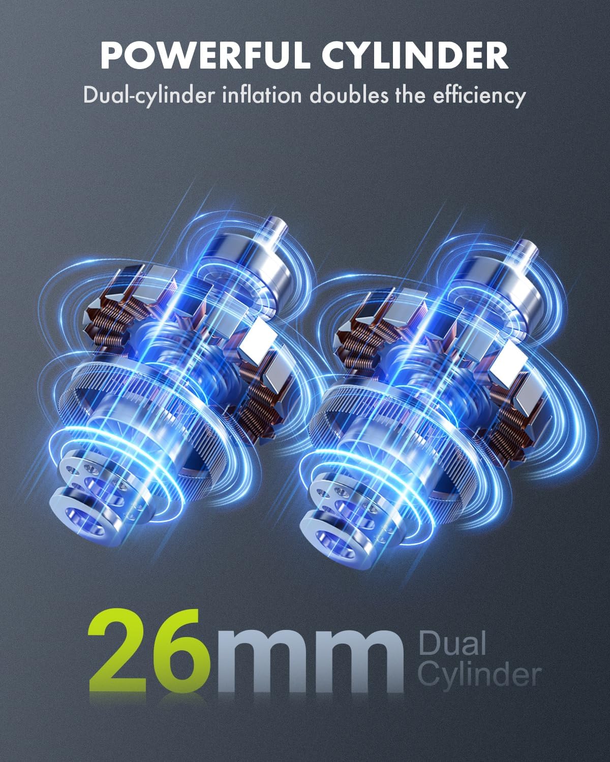 Powerful 26mm Dual Cylinder mechanism