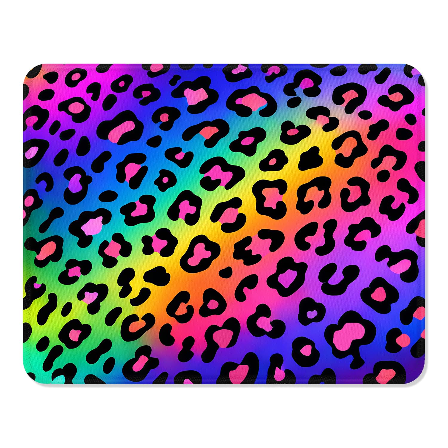 ITNRSIIET Mouse Pad Non-Slip Rubber Base Smooth Surface Stitched Edges Waterproof Durable Compatible with All Mice for Office & Gaming, Desk Accessory, 260x210x3 mm, RainbowLeopard โ image 1