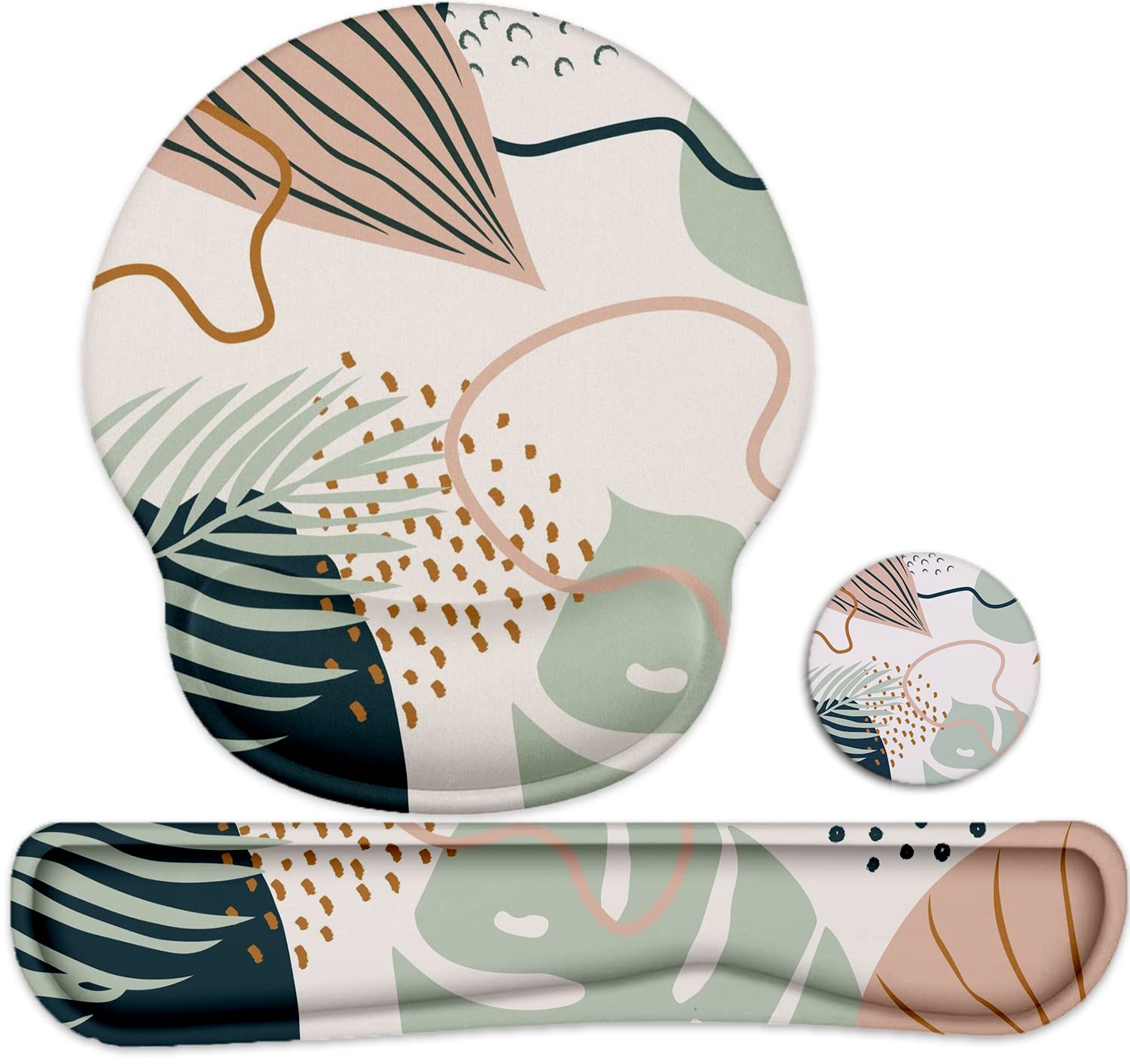 Lateefah Mouse Pad with Wrist Rest, 3-in-1 Gaming Mouse Pad, Keyboard Wrist Rest, Ergonomic Memory Foam Mousepad with Wrist Support for Computer