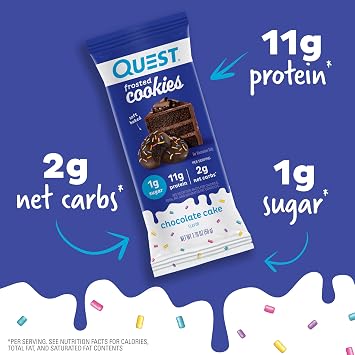 Quest Chocolate Brownie Protein Bars & Chocolate Cake Frosted Cookies Twin Pack, High Protein, Gluten Free