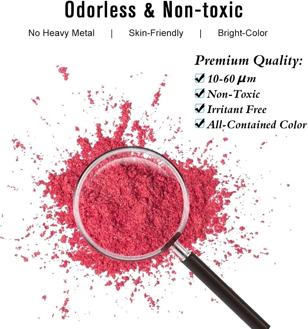 DEWEL Mica Powders for Epoxy Resin 15 Colors Pearlescent Powder (10g/0.35oz Each Color) - Image 4