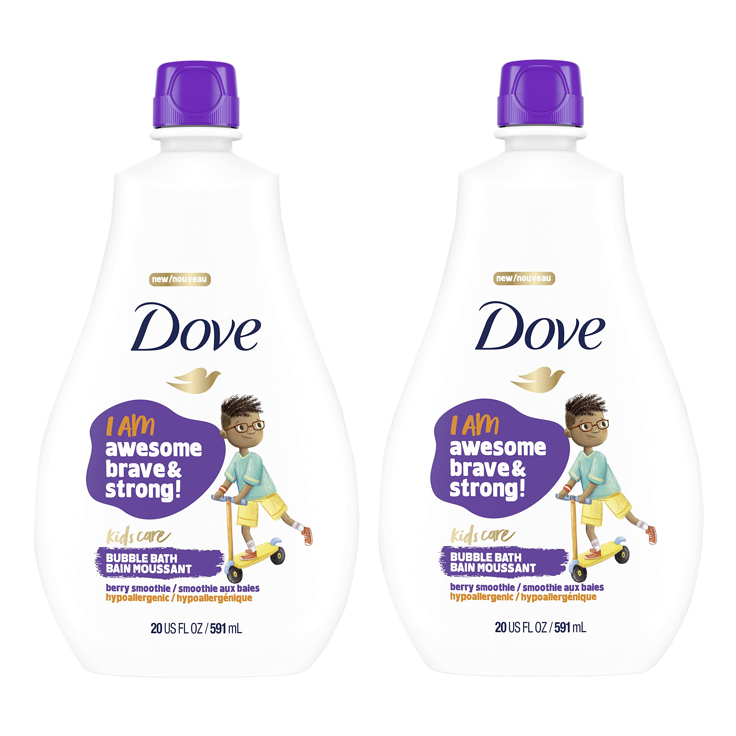 Dove Kids Care Berry Smoothie hypoallergenic skin care Awesome Bubble Bath for delicate children's skin 2x 591 ml