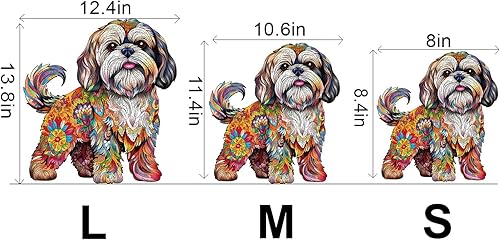 Miniatura 6 de Rompecabezas de madera para adultos, rompecabezas de perro Shih Tzu con caja de rompecabezas de madera, rompecabezas de madera, regalo de cumpleaños