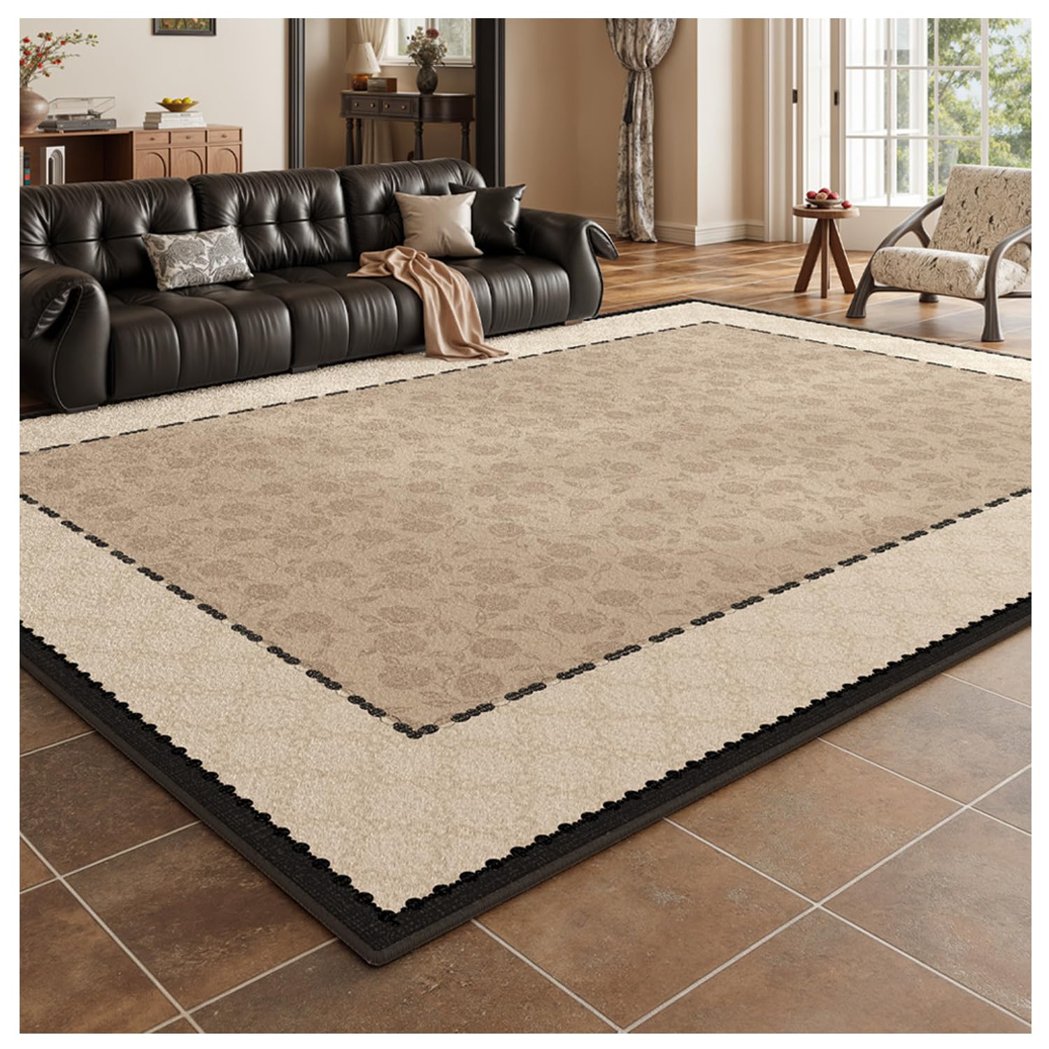 Tapis salon lavable et doux pour une salle à manger chaleureuse et propre