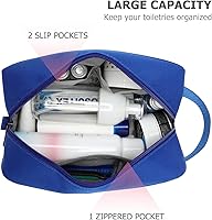 Vista 3 de Neceser de aseo pequeño para hombres y mujeres, organizador de artículos de aseo de viaje, kit de dopp resistente al agua, bolsa de afeitar
