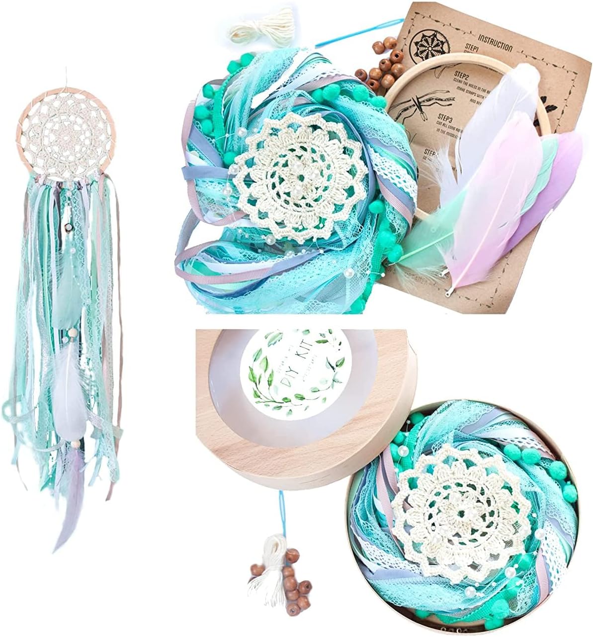 DIY Dream Catcher Kit Craft Set for Kids Stocking Stuffer DIY Project Gift Make Your Own Dreamcatcher Birthday Activity for Kids 5 Inch Ring