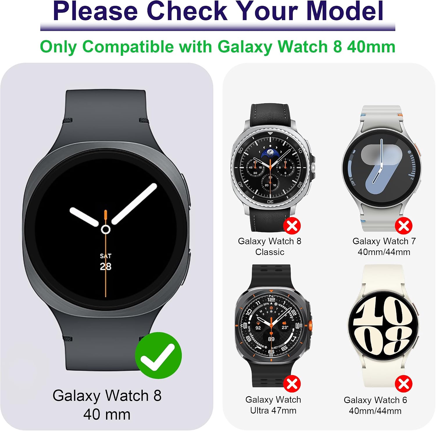 12+4 Pack Case with Tempered Glass Screen Protector for Samsung Galaxy Watch 8 40mm, Waterproof Hard PC Scratch Resistant Protective Cover