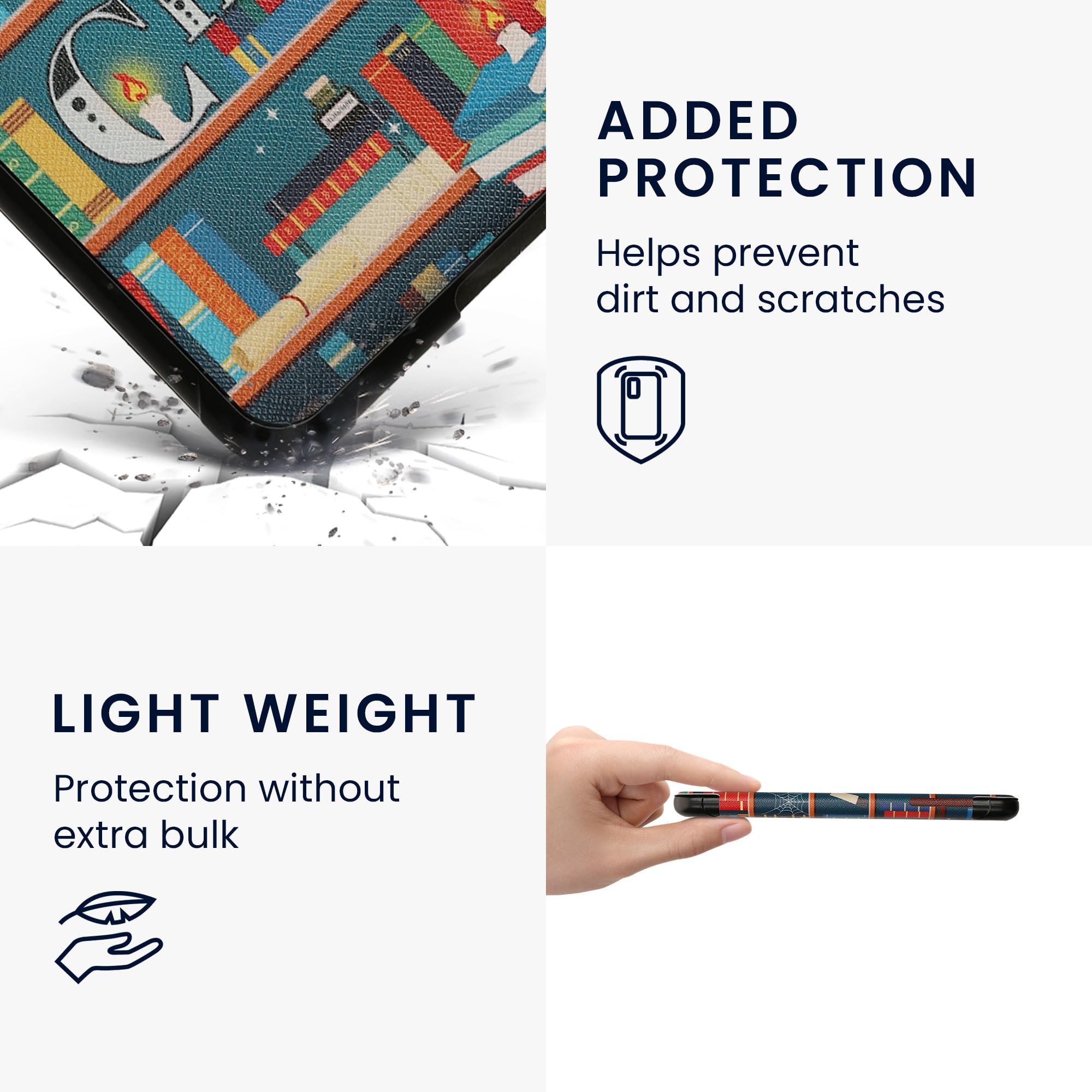 kwmobile Étui Compatible avec Amazon Kindle Paperwhite (2024)/Colorsoft Coque - Étui à Rabat magnétique Tablette eReader Similicuir - Multicolore