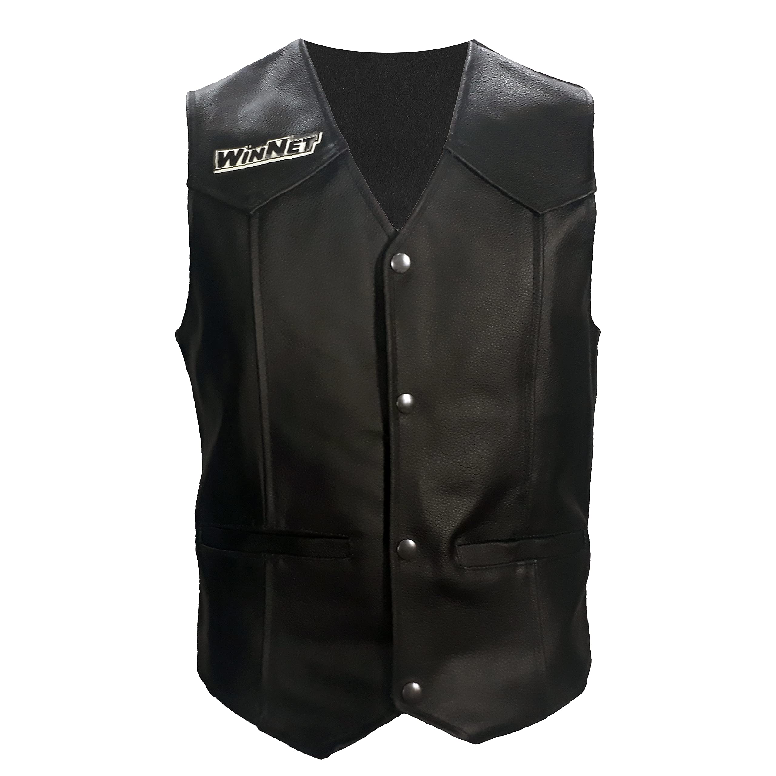 WinNet Gilet in vera pelle stile vintage da custom western o per moto da UOMO o DONNA (S)