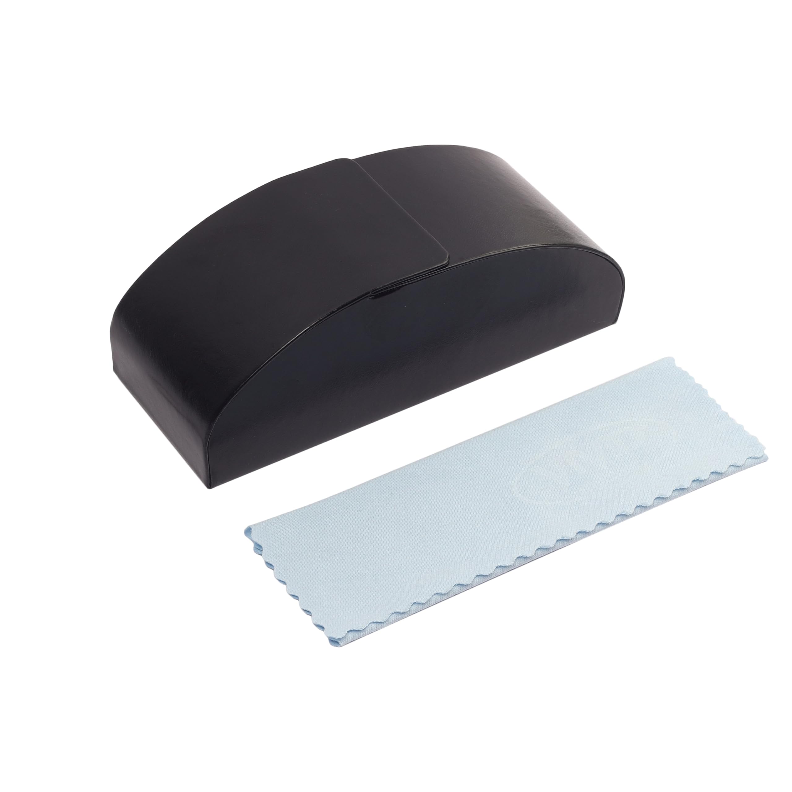 Vision Unisex Adult Lightweight Eyewear Specs Case Cover | Free with Cloth | Protect Eye Glasses | Faux Leather | Spectacles | IC - 532_BLACK