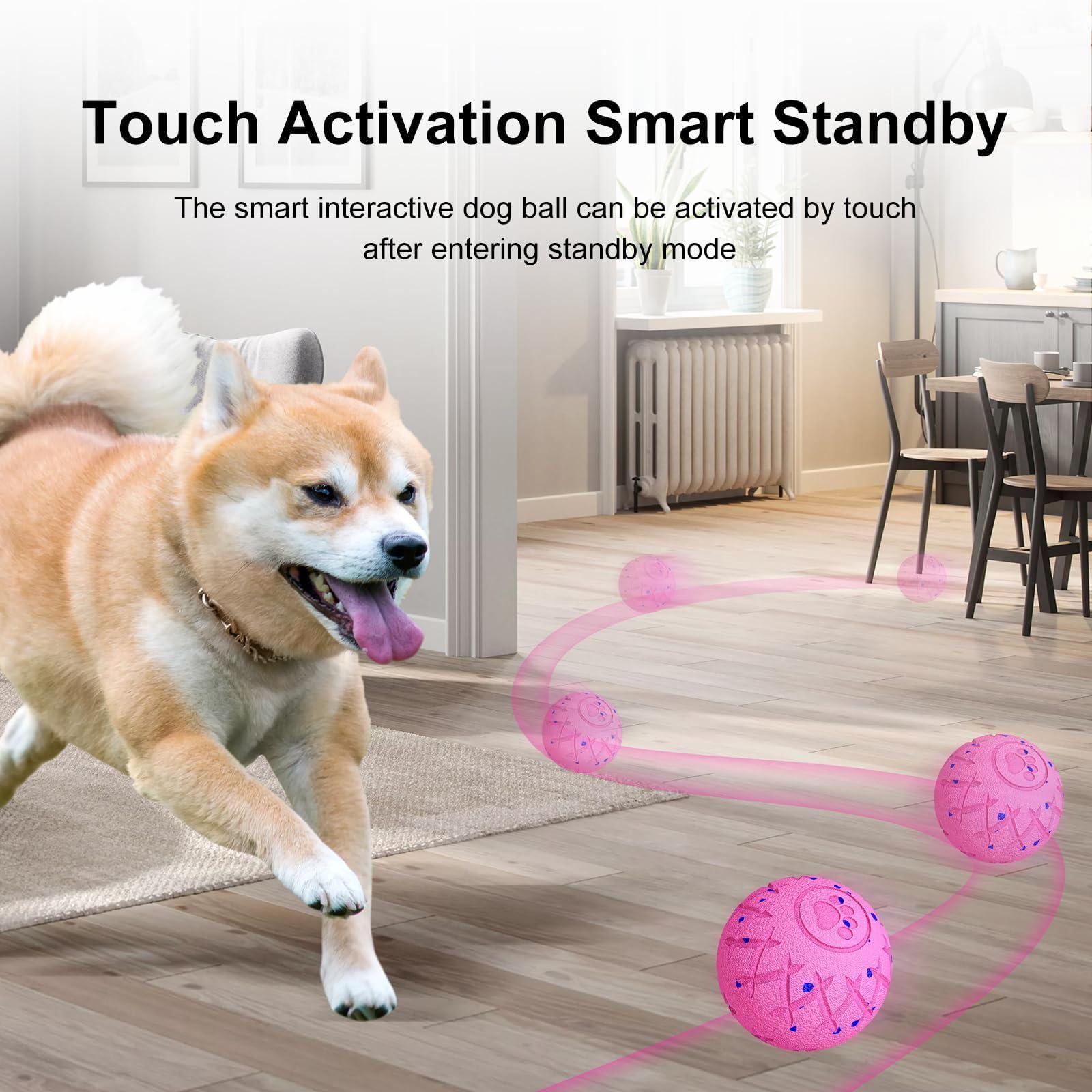 Balle interactive pour chien, mouvement automatique, rebondissement et rotation, matériau en mousse silencieuse, indice d'étanchéité IP54, roulement actif intelligent, jouets de stimulation