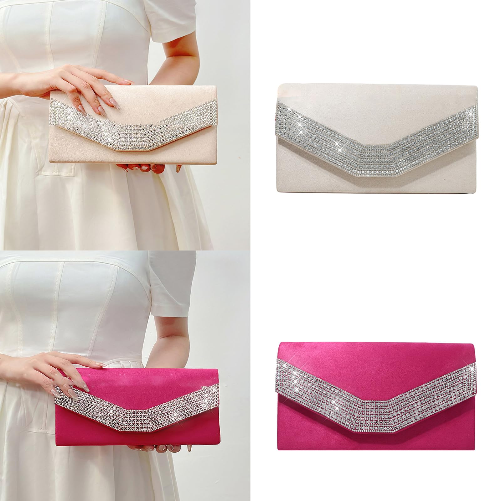 Borsa a tracolla in velluto alla moda, per cene e feste, per matrimoni e feste