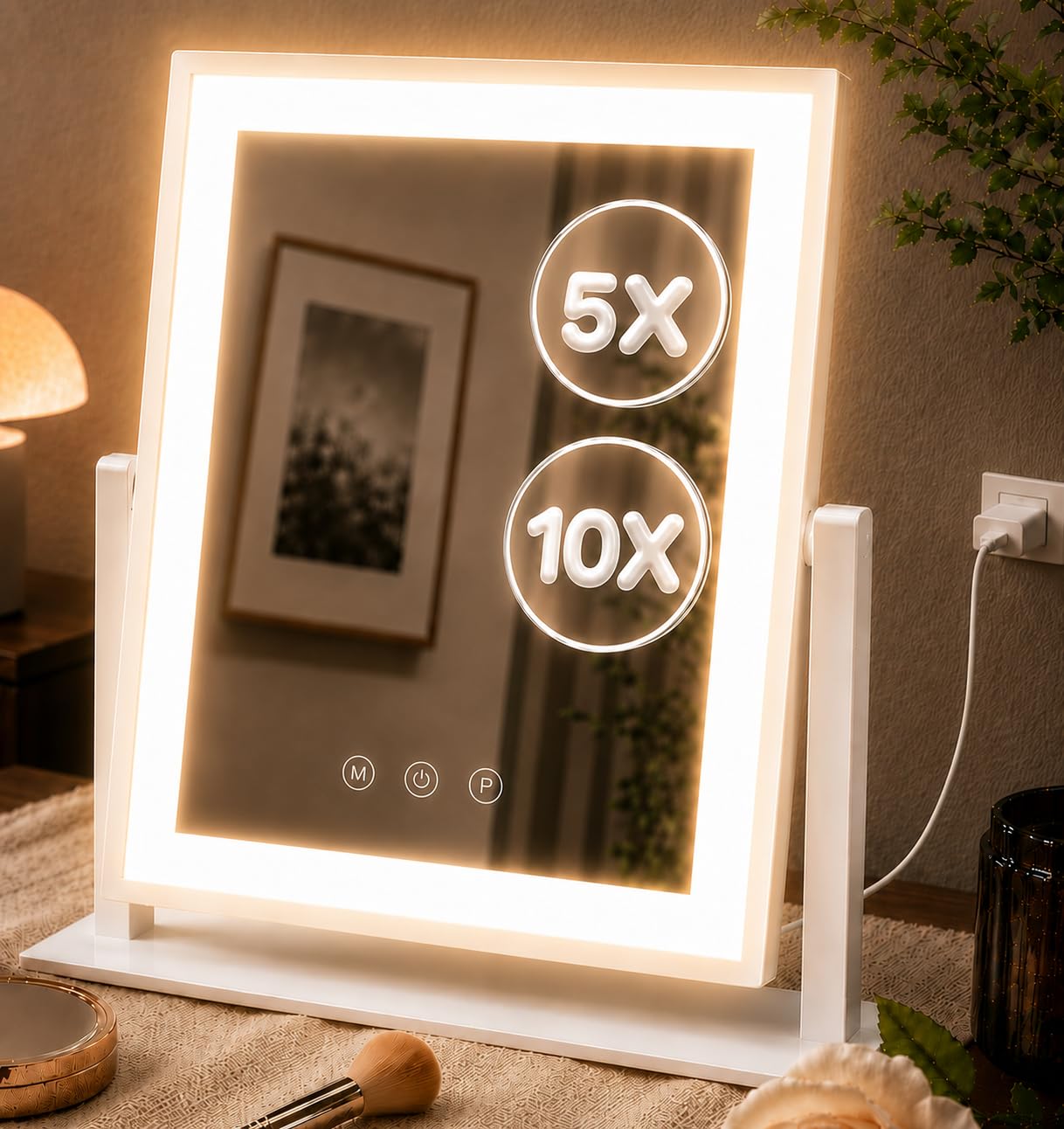 �️DECADENCE 14.1 x 12.1 in Lighted Makeup Mirror, 10X/5X Magnifiers — beauty deal on Shopping With Noya