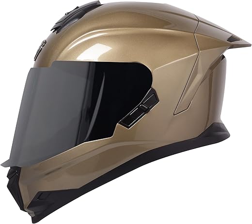 Steelbird SBH-57 Fighter ISI and DOT Certified Full Face Helmet for Men and Women with Inner Chrome Sun Shield