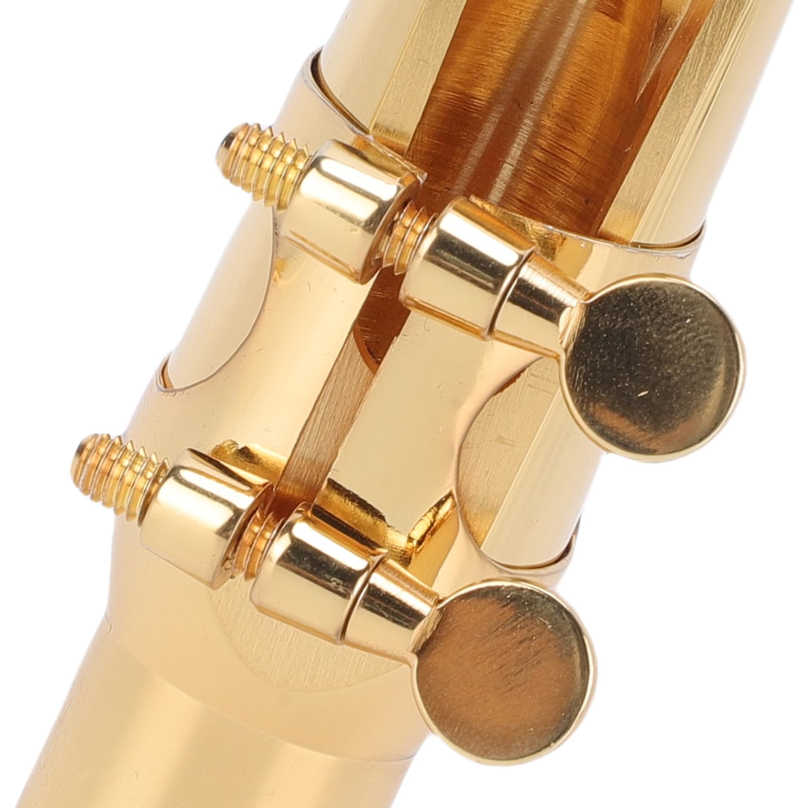 Naroote Boquilla para Saxofón Alto, Boquilla C6 de Latón Dorado con Tapa Metálica y Abrazadera, para Saxofones altos.