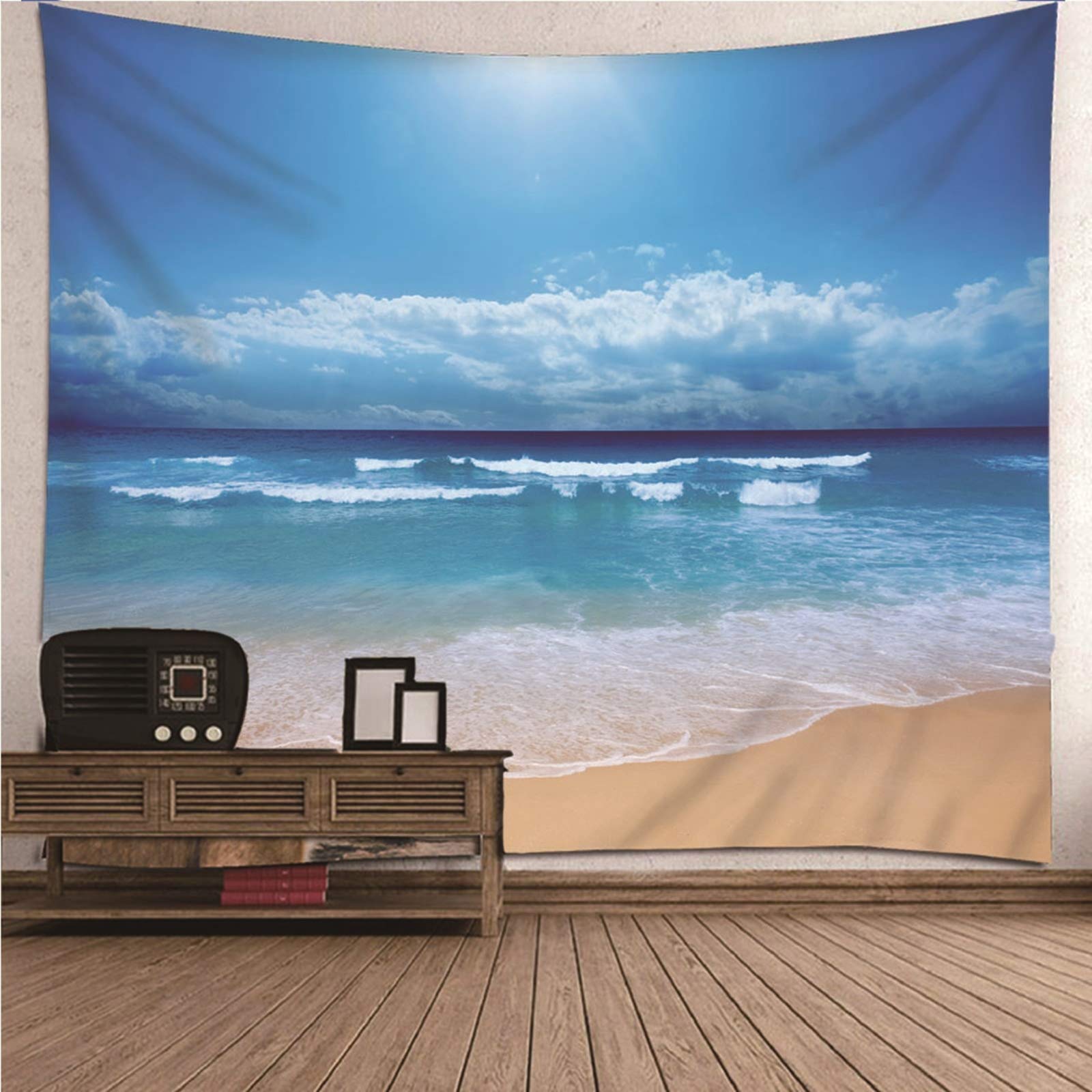 Aeici Tapices De Pared, Tela Pared Decorativa Playa De Mar Tapiz Pared para Colgar Pared(260X240Cm)
