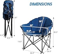 Vista 3 de Giantex Silla de camping portátil, silla plegable para exteriores con platillo de luna para césped con asiento acolchado suave, portavasos y bolsa