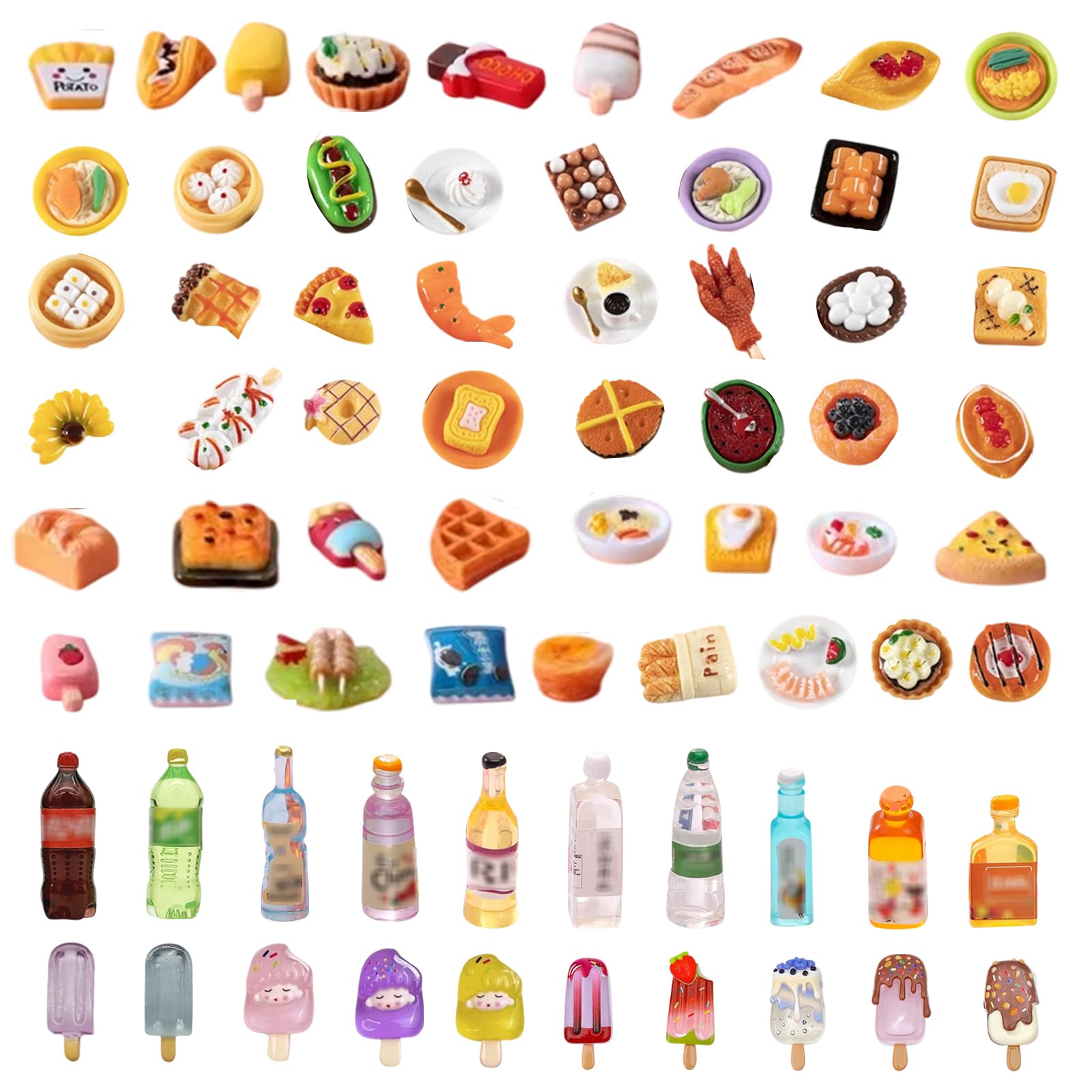 OKMIJN Miniature Food and Drink Dolls House Accessories Mini Pretend Food Set Miniature