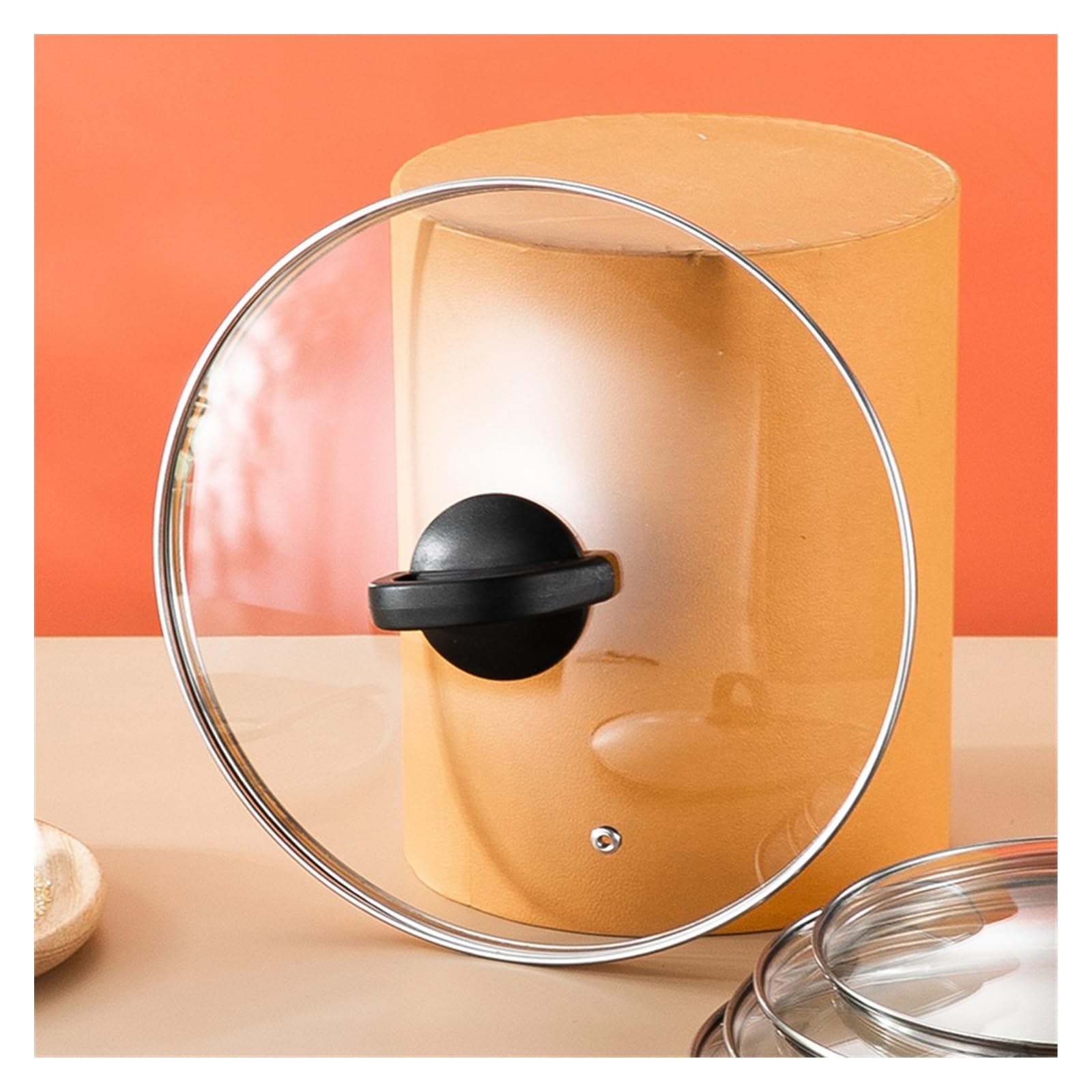 Tapas para ollas Tapa de Vidrio Templado para sartenes y ollas con Perilla de Silicona Resistente al Calor Se Adapta a Utensilios de Cocina de 16 a 40 cm de diámetro Tapa,One Color 28cm
