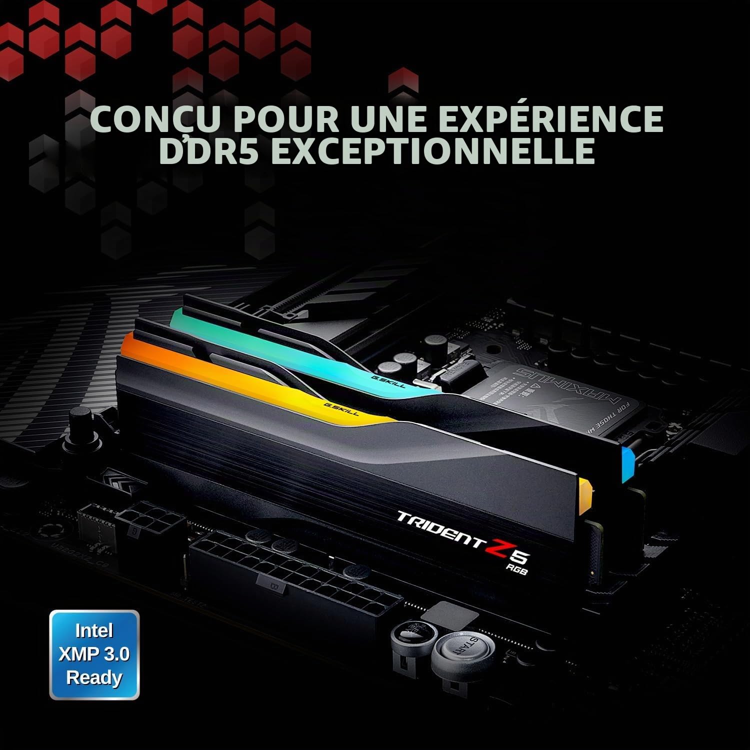 G.skill Trident Z5 Rgb - Ddr5 - Kit - 32gb: 2 X 16gb - Dimm 288-Pin - 6000 Mhz / Pc5-48000 - Cl30 - NoN-Ecc - Mattschwarz (f5-6000j3040f16gx2-Tz5rk)