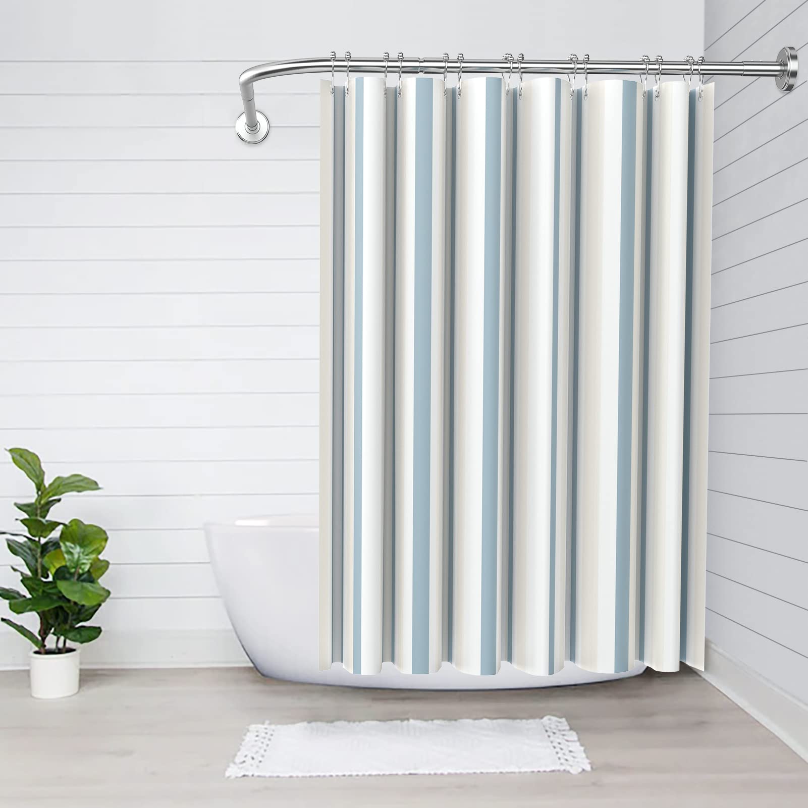 Asta per Tenda da Doccia A Forma Di L Regolabile in Acciaio Inox Asta Doccia Inclusi 18 Anelli, che Non Richiedono Staffe a Soffitto, per Spogliatoio e Bagno (Necessità di Forare, 90-120 × 90-120 cm)