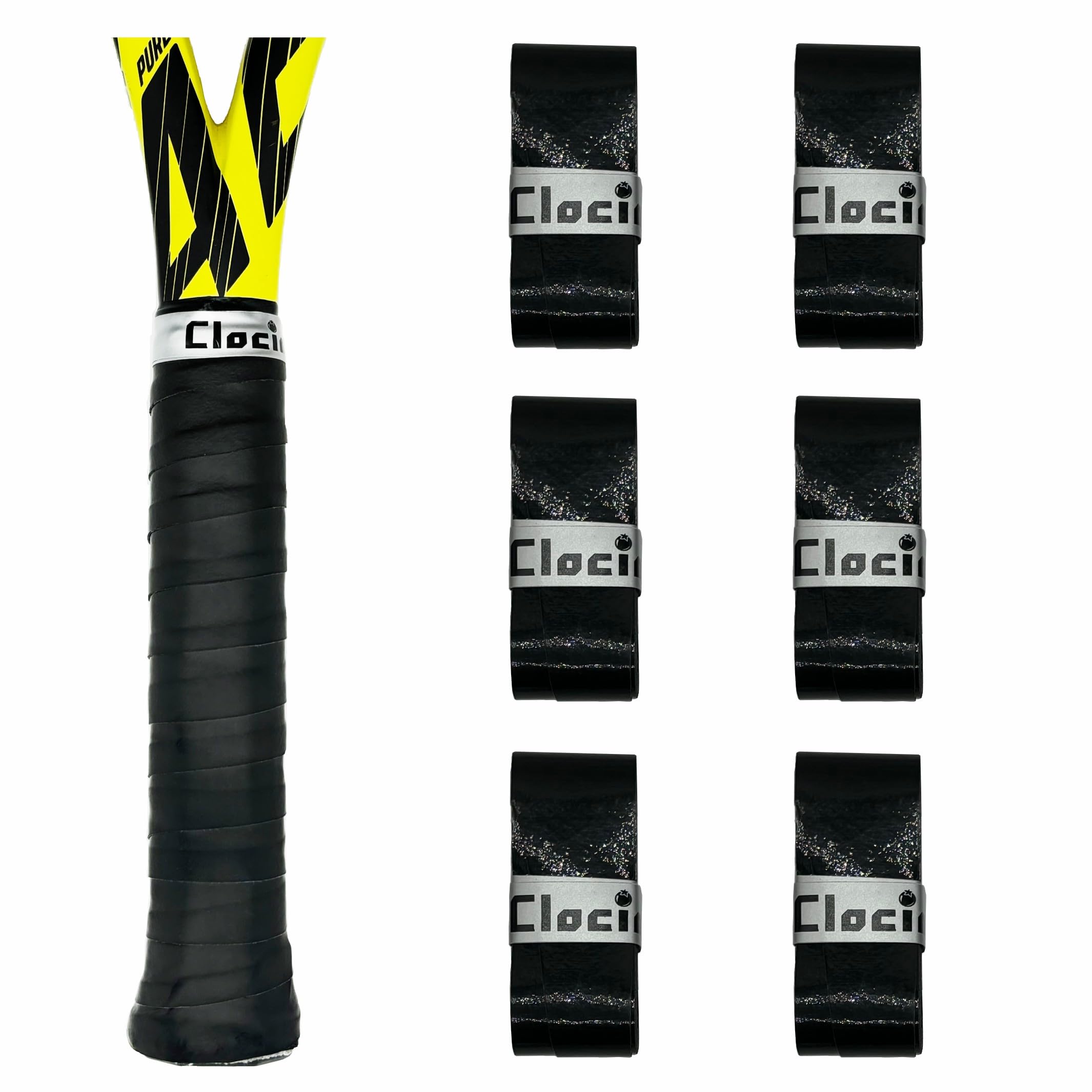 Lot 8 Grips Overgrip PU – 110x2.5 Cm, Antidérapants, 8 Couleurs, Pour Tennis, Badminton, Vélo, Pêche
