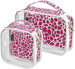 2 Pack Clear Decorative Large Toiletry Bags f...