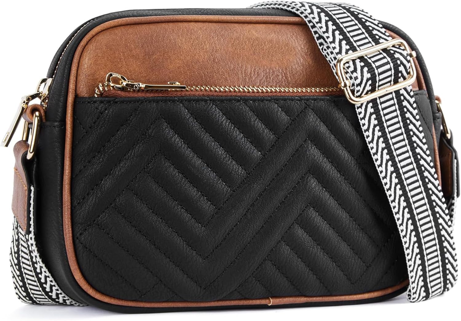 Fashion Crossbody Bags for Women Vegan Leather Quilted Crossbody Purses Shoulder Bag with Wide Strap - Image 5