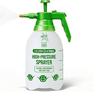 G4GADGET 1.5L Pressure Sprayer Pump Spray Bottle with Adjustable Brass Nozzle   Garden Sprayer for Water, Weed Killer, Fertilisers & Cleaning   Heavy Duty Pump Action Plant Mister