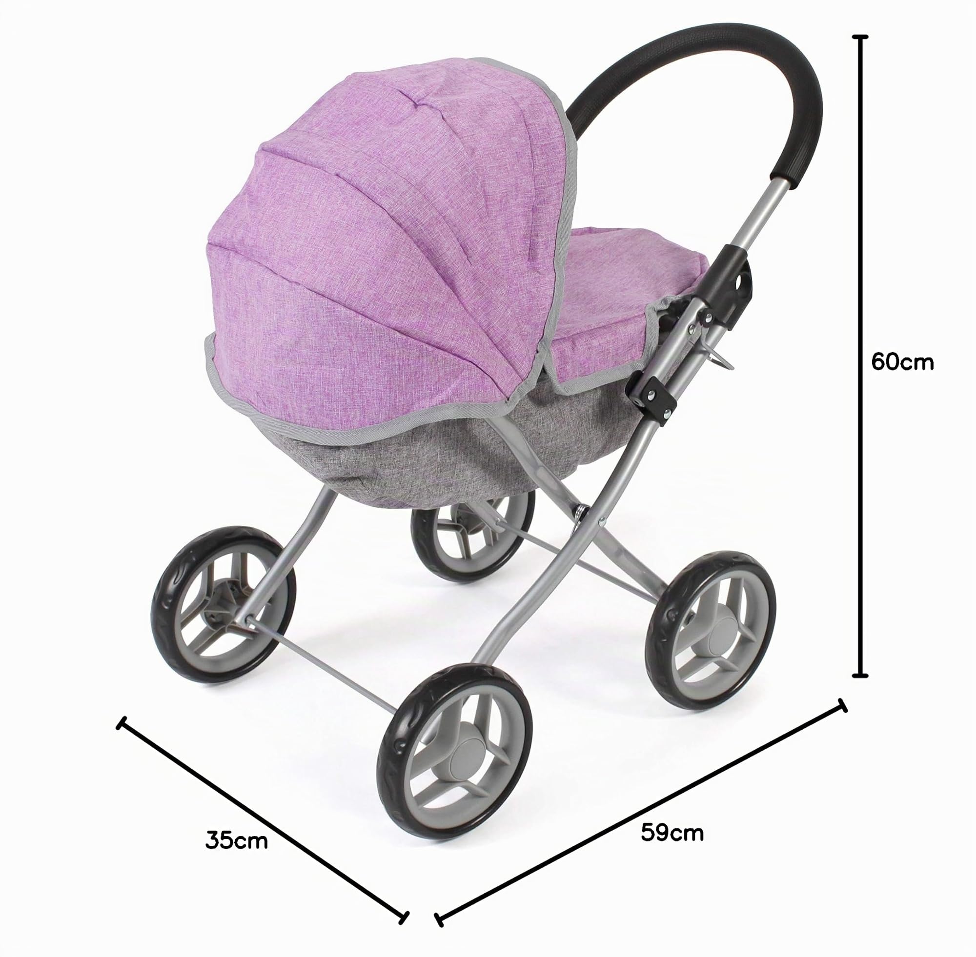 Passeggino per Bambole Lilli, Piccolo Passeggino per Bambole, Colore: Viola Melange