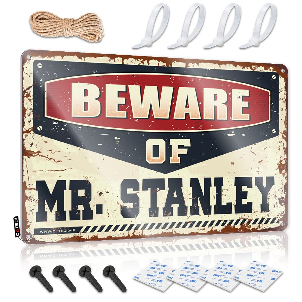 Bar For Man Cave Beware Of Mr. Stanley Tin Sign Mancave Accessories Men Funny Home Decor(30X40CM)